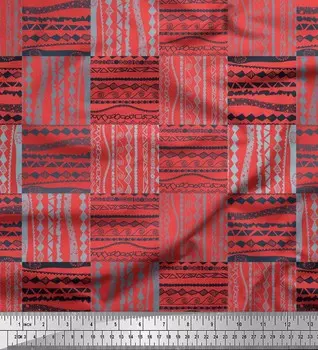 Soimoi оранжевый японский креп-сатин ткань геометрический африканский декор ткань с принтом метр 42 дюйма 42 Inch Wide - Poly Crepe оранжевый