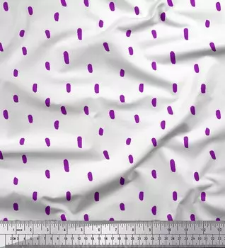 Soimoi Purple Japan Crepe Satin Fabric Raindrops Nature Print Sewing Fabric metre 42 Inch 42 Inch Wide - Poly Crepe фиолетовый