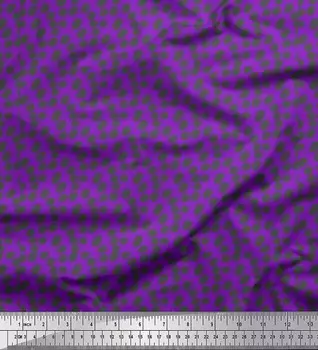 Soimoi Purple Japan Crepe Satin Fabric Stretch & Dots Абстрактные принты на ткани на метр 42 дюйма 42 Inch Wide - Cotton Voile фиолетовый