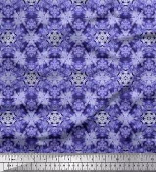 Soimoi Purple Poly Crepe Fabric Mosaic Tie-Dye Decor Ткань с принтом BTY 42 дюйма 42 Inch Wide - Poly Crepe фиолетовый