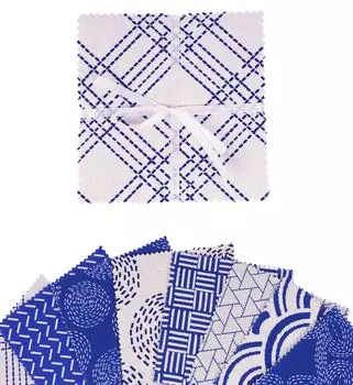 Soimoi японский сашико принт Precut 5-дюймовая хлопчатобумажная ткань стеганые квадраты шарм пакет DIY лоскутное шитье ремесло-белый и 5x5inches белый