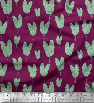 Soimoi Розовая японская креп-сатиновая ткань с банановыми листьями, декоративная ткань с принтом, 42 дюйма 42 Inch Wide - Cotton Voile розовый