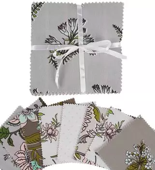 Soimoi с азиатским тематическим принтом, предварительно вырезанная 5-дюймовая хлопчатобумажная ткань, стеганая квадратная ткань, очаровательный набор, сделай сам, лоскутное шитье, ремесло- 5x5inches серый