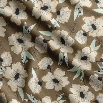 Soimoi с цветочным принтом, хлопчатобумажная ткань для квилтинга, продаваемая во дворе - хлопковая ткань средней плотности шириной 42 дюйма, швейные принадлежности 42 Inch Wide - Cotton Cambric бежевый