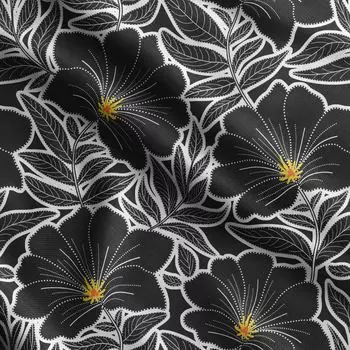 Soimoi с цветочным принтом, хлопчатобумажная ткань для квилтинга, продаваемая во дворе - хлопковая ткань средней плотности шириной 42 дюйма, швейные принадлежности 42 Inch Wide - Cotton Cambric чёрный