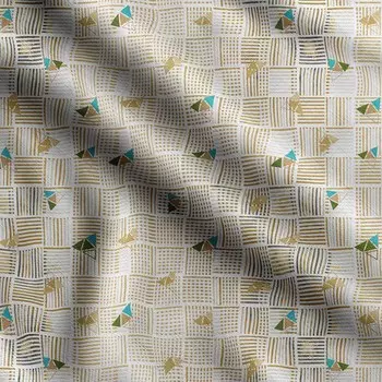 Soimoi с геометрическим принтом, хлопчатобумажный батист, ткань для квилтинга, продаваемая во дворе, шириной 42 дюйма, хлопчатобумажная ткань средней плотности, швейные принадлежности, 42 Inch Wide - Cotton Cambric бежевый