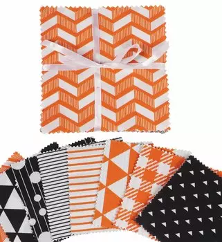 Soimoi с геометрическим узором и принтом, предварительно вырезанная 5-дюймовая хлопчатобумажная ткань, стеганая квадратная ткань, очаровательный набор, сделай сам, лоскутное шитье, ремесло - оранжевый и 5x5inches оранжевый