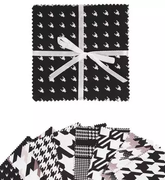 Soimoi с принтом «гусиные лапки», предварительно вырезанная 5-дюймовая хлопчатобумажная ткань, стеганая квадратная ткань, очаровательный набор, «сделай сам», лоскутное шитье, ремесло — белый и 5x5inches белый