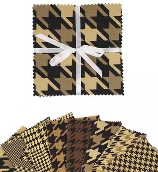 Soimoi с принтом «гусиные лапки», предварительно вырезанная 5-дюймовая хлопчатобумажная ткань, стеганая квадратная ткань, очаровательный набор, «сделай сам», лоскутное шитье, ремесло — серый, коричневый, 5x5inches