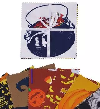 Soimoi с принтом на Хэллоуин, предварительно вырезанная 5-дюймовая хлопчатобумажная ткань, стеганая квадратная ткань, очаровательный набор, сделай сам, лоскутное шитье, ремесло- 5x5 inches разноцветный