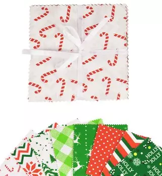 Soimoi с рождественским принтом, предварительно вырезанная 5-дюймовая хлопковая ткань, стеганая квадратная ткань, очаровательный набор, сделай сам, лоскутное шитье, ремесло - красный и 5x5inches красный