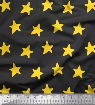 Soimoi серая хлопковая вуаль, ткань со звездами и звездами, швейная ткань, метр 42 дюйма 42 Inch Wide - Cotton Voile серый