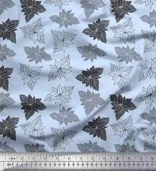 Soimoi синий японский креп-атласная ткань Arbatax Lily с цветочным принтом швейная ткань метр 42 дюйма 42 Inch Wide - Poly Crepe синий