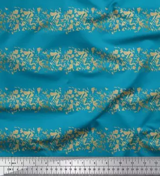 Soimoi синий японский креп-сатин ткань кружевная кайма абстрактный декор ткань с принтом метр 42 дюйма 42 Inch Wide - Poly Crepe синий