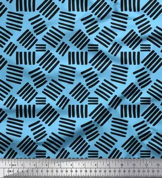 Soimoi синий японский креп-сатин ткань мазок кисти с абстрактным принтом швейная ткань метр 42 дюйма 42 Inch Wide - Cotton Voile синий