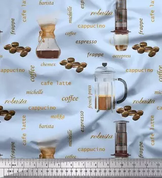 Soimoi синий японский креп-сатин ткань текст и кофеварка кухонный декор ткань с принтом метр 42 дюйма 42 Inch Wide - Poly Crepe зелёный