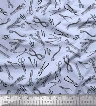 Soimoi Синий Япония Креп Атласная Ткань Инструменты Оборудование Печатная Ткань 1 метр 42 дюйма 42 Inch Wide - Poly Crepe синий