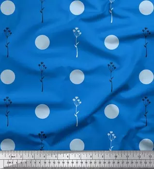 Soimoi синяя поли креповая ткань Алые листья Hummer с принтом швейная ткань метр 42 дюйма 42 Inch Wide - Poly Crepe синий