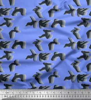 Soimoi Синяя вискозная ткань Спортивная мужская и женская спортивная ткань для рукоделия с принтом в ярдах 42 дюйма 42 Inch Wide - Viscose Chiffon лаванда синий