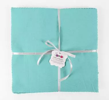 Soimoi Solid Aqua Blue Precut 10-дюймовая хлопчатобумажная ткань, стеганые квадраты, набор шармов, сделай сам, лоскутное шитье 10x10 Inches синий