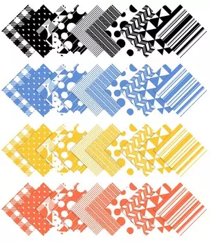 Soimoi Stripes Print Precut 5-inch Cotton Fabric Quilting Squares Charm Pack DIY Patchwork Sewing 5x5inches синий