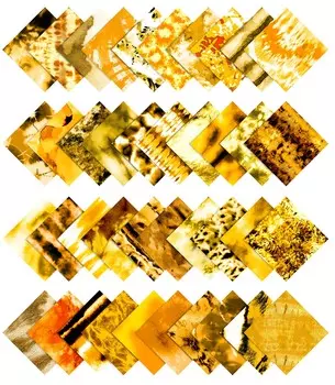 Soimoi Tie Dye Print Precut 5-дюймовая хлопчатобумажная ткань, стеганые квадраты, шарм в упаковке, сделай сам, лоскутное шитье 5x5inches жёлтый