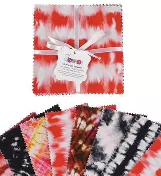Soimoi Tie & Dye с принтом, предварительно вырезанная 5-дюймовая хлопковая ткань, стеганая квадратная ткань, набор с подвесками, сделай сам, лоскутное шитье, ремесло - красный и 5x5inches красный