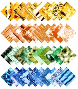 Soimoi Tie Dye с принтом, предварительно вырезанная 5-дюймовая хлопковая ткань, стеганая квадратная ткань, очаровательный набор, сделай сам, лоскутное шитье, ремесло 5x5inches белый