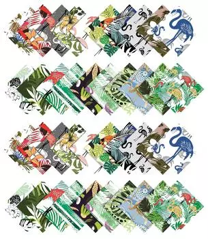 Soimoi тропический принт Precut 5 дюймов хлопчатобумажная ткань стеганые квадраты шарм пакет DIY лоскутное шитье ремесло-море 5x5 зелёный