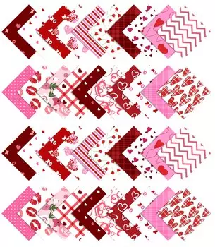 Soimoi Валентина с принтом, предварительно вырезанная 5-дюймовая хлопчатобумажная ткань, стеганая квадратная ткань, очаровательный набор, сделай сам, лоскутное шитье, ремесло, розовый, белый и 5x5 inches