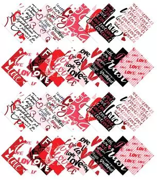 Soimoi Valentine Love Print Предварительно вырезанные 5-дюймовые хлопчатобумажные ткани, стеганые квадраты, шарм-пакет, сделай сам, лоскутное шитье, ремесло-красный и 5x5 inches красный