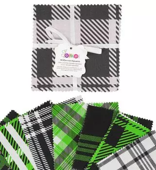 Soimoi в клетку и тартан с принтом, предварительно вырезанная 5-дюймовая хлопчатобумажная ткань, стеганая квадратная ткань, набор с подвесками, сделай сам, лоскутное шитье, ремесло - зеленый и 5x5inches зелёный