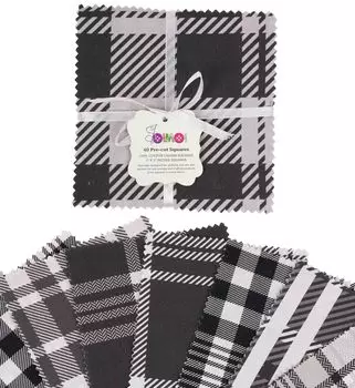 Soimoi в клетку и тартан с принтом, предварительно вырезанная 5-дюймовая хлопчатобумажная ткань, стеганая квадратная ткань, набор с подвесками, сделай сам, лоскутное шитье, ремесло - белый и 5x5inches белый