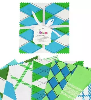 Soimoi в клетку с принтом, предварительно вырезанная 5-дюймовая хлопчатобумажная ткань, стеганая квадратная ткань, набор с подвесками, сделай сам, лоскутное шитье, ремесло, светло-зеленый и 5x5inches