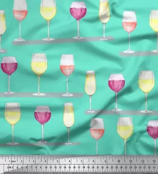 Soimoi Япония креп атласная ткань бокал для вина Бар Декор ткань печатный метр 42 дюйма 42 Inch Wide - Poly Crepe оранжевый