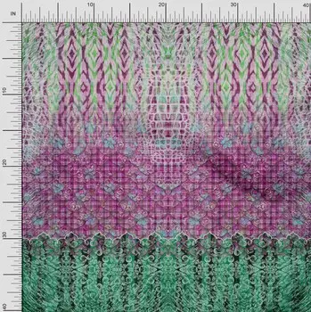 Soimoi Япония Креп-Атласная Ткань Цветочные и Дамасские Панно Декор Ткань Печатный Метр 42 Дюйма 42 Inch Wide - Poly Crepe зелёный