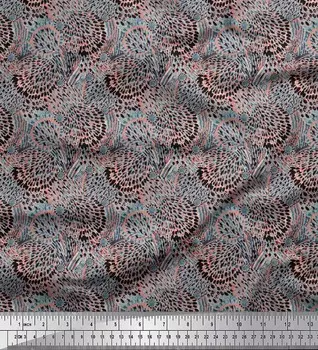 Soimoi Япония креп атласная ткань мазок кисти абстрактный принт швейная ткань метр 42 дюйма 42 Inch Wide - Poly Crepe чёрный