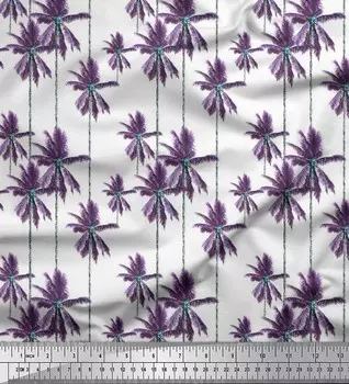 Soimoi Япония Креп-Атласная Ткань Пальма Рубашка Декор Ткань Печатный Метр 42 Дюйма 42 Inch Wide - Poly Crepe розовый