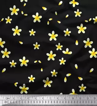 Soimoi Япония Креп-Атласная Ткань Плюмерия Цветочный Декор Ткань Напечатанный Метр 42 Дюйма 42 Inch Wide - Poly Crepe розовый