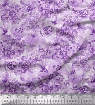 Soimoi Япония креп атласная ткань роза и пион Цветочный декор ткань с принтом метр 42 дюйма