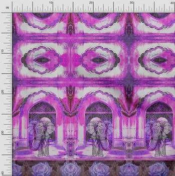 Soimoi Японский креп-сатин Ткань для рукоделия с принтом в виде слона по метрам 42 дюйма 42 Inch Wide - Poly Crepe жёлтый