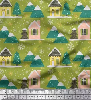 Soimoi зеленая хлопковая вуаль, ткань для дома и горной ткани, печать на метр 56 дюймов 42 Inch Wide - Cotton Voile оливковое зеленый