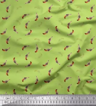 Soimoi зеленая поли креповая ткань, пистолет, оружие, принт, швейная ткань, метр 42 дюйма 42 Inch Wide - Poly Crepe зелёный