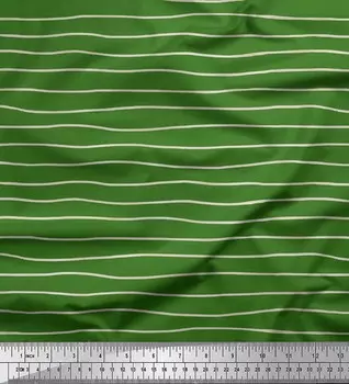 Soimoi зеленый японский креп-сатин ткань художественные волны абстрактные принты на ткани по метрам 42 дюйма 42 Inch Wide - Cotton Voile зелёный