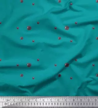 Soimoi зеленый японский креп-сатин ткань мазки и точки абстрактный декор ткань с принтом метр 42 дюйма 42 Inch Wide - Cotton Voile зелёный