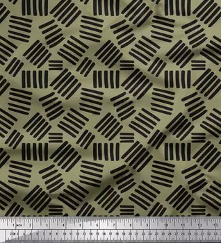 Soimoi зеленый японский креп-сатин ткань мазок кисти с абстрактным принтом швейная ткань метр 42 дюйма 42 Inch Wide - Cotton Voile зелёный