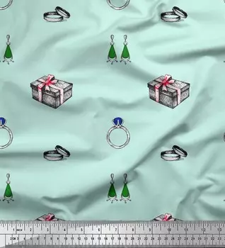 Soimoi Зеленый японский креп-сатин ткань подарочная коробка и бижутерия женская декоративная ткань напечатанный метр 42 дюйма 42 Inch Wide - Poly Crepe зелёный