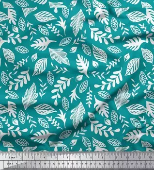 Soimoi зеленый японский креп-сатин ткань с принтом тропических листьев ткань по метрам 42 дюйма 42 Inch Wide - Cotton Voile зелёный