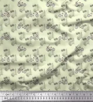 Soimoi желтая хлопковая вуаль, ткань для велосипеда и Эйфелевой башни, транспортная ткань с принтом на метр 58 дюймов 42 Inch Wide - Cotton Voile светло-желтого