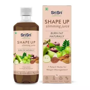 Сок для похудения Sri Sri Tattva Shape Up — сжигайте жир естественным образом | 7 эффективных трав для контроля веса | 1 л (Упаковка из 2 шт.)
